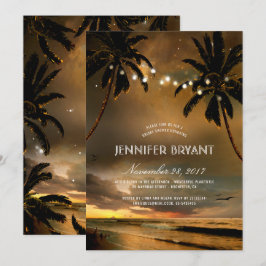 Convites Chá de panela de Luzes Sunset Palm na Praia da Vin
