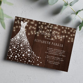 Convites Chá de panela de madeira rústica de galinha