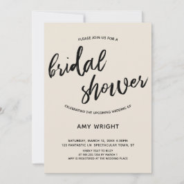 Convites Chá de panela de manuscrito simples e moderno em C