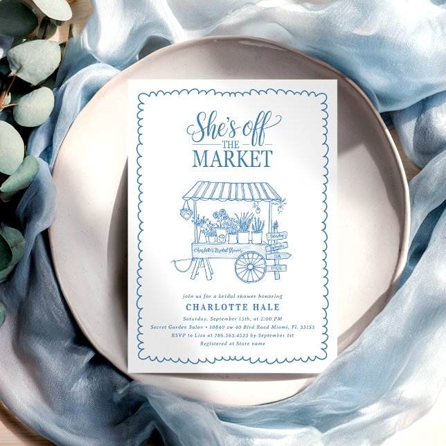 Convites Chá de panela de mão do mercado moderno (Criador carregado)