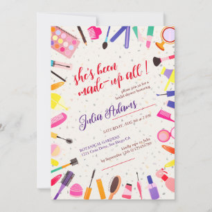 Convites Chá de panela de maquilhagem do estilo Beleza Cosm