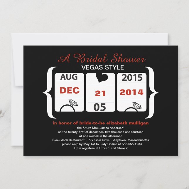 Convites Chá de panela de Máquina de Slot (Frente)