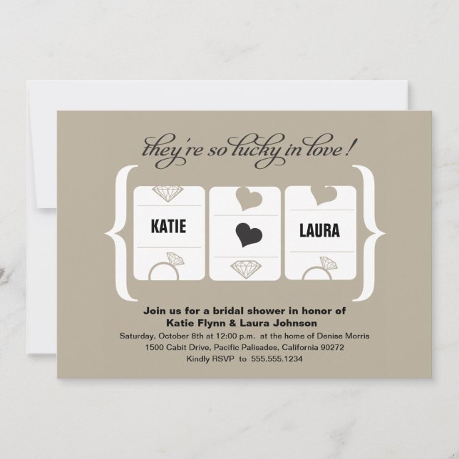 Convites Chá de panela de Máquina de Slot (Frente)