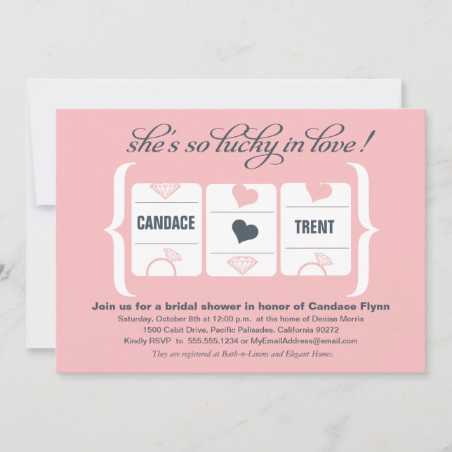 Convites Chá de panela de Máquina de Slot (Frente)