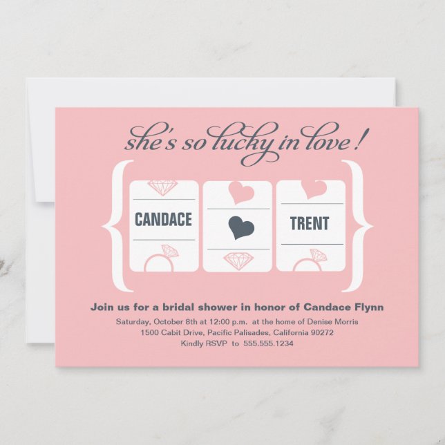 Convites Chá de panela de Máquina de Slot (Frente)