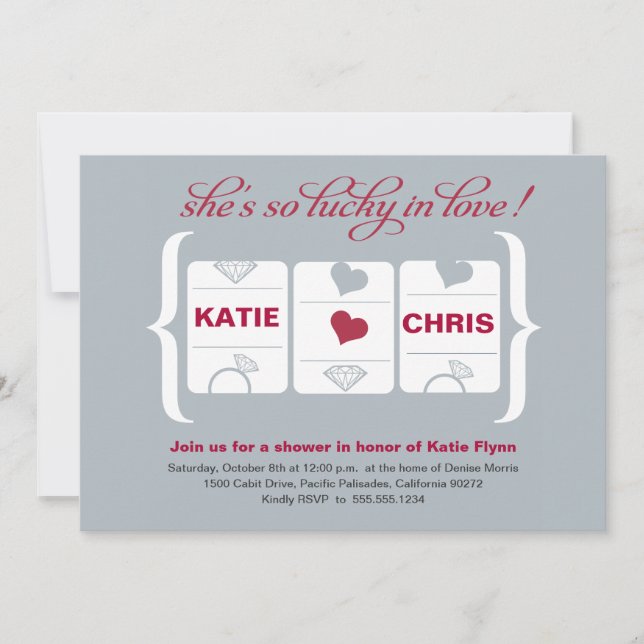 Convites Chá de panela de Máquina de Slot (Frente)