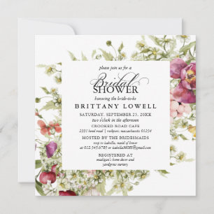 Convites Chá de panela De Margarida Branca Roxo Rústico