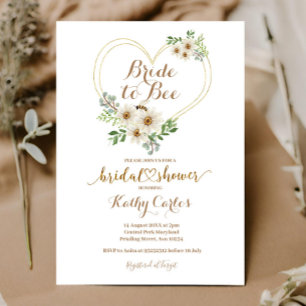 Convites Chá de panela de margarida geométrica do coração d