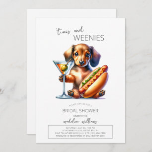 Convites Chá de panela de Martinis e Weenies Dachshund