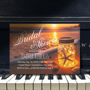 Convites Chá de panela de Mason Jar de Sunset Beach