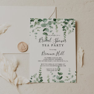 Convites Chá de panela de Mínimo Eucalyptus Tea Party 