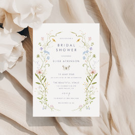 Convites Chá de panela De Mola De Flor Selvagem De Pastel