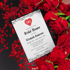 Convites Chá de panela de Monograma do Coração Russo