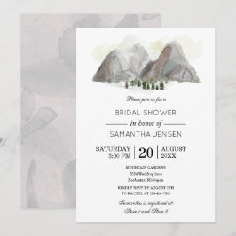 Convites chá de panela de montanha de aquarela