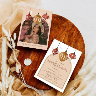 Convites Chá de panela de Natal da Ornament Retro Bauble