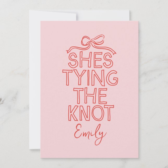 Convites Chá de panela de nó de arco de coquete branco (Frente)