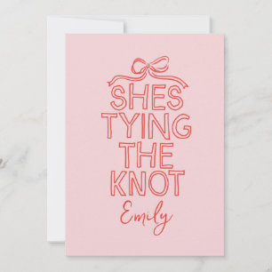 Convites Chá de panela de nó de arco de coquete branco