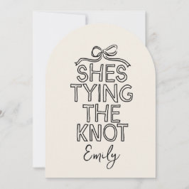 Convites Chá de panela de nó de arco de coquete branco