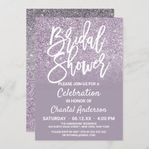 Convites Chá de panela de Ombre de Cinza Roxo Dusty