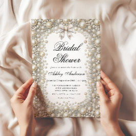 Convites Chá de panela de Ouros e Pérolas Elegantes