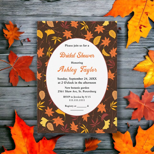 Convites Chá de panela de outono do Elegante Sai do País (Criador carregado)