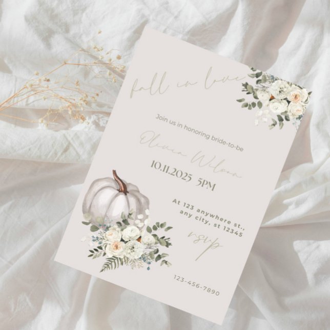 Convites Chá de panela de outono - Folgas Russas do outono (Criador carregado)