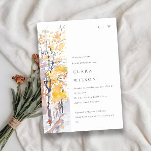 Convites Chá de panela de Paisagem de outono de Pastel Russ