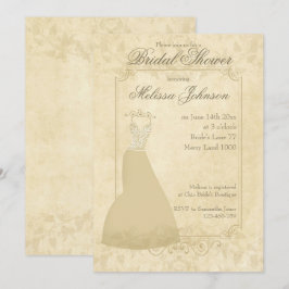 Convites Chá de panela de papel Light Beige Vintage