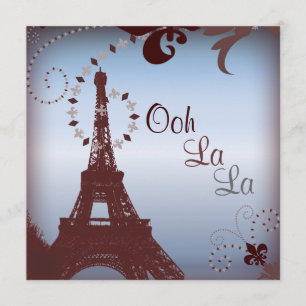 Convites Chá de panela de paris vintage em torre francesa e