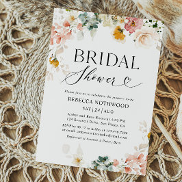 Convites Chá de panela de Pastel Floral de Aquarela Elegant