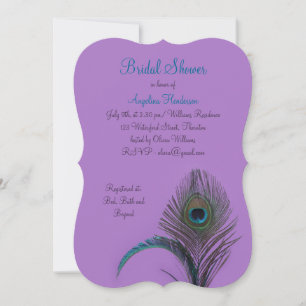 Convites Chá de panela de Peacock Elegante (roxo)