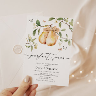 Convites Chá de panela de Pear Perfeito Floral Elegante