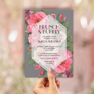 Convites Chá de panela de Peões Rosa Brunch