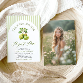 Convites Chá de panela de pera perfeito com faixas verdes m