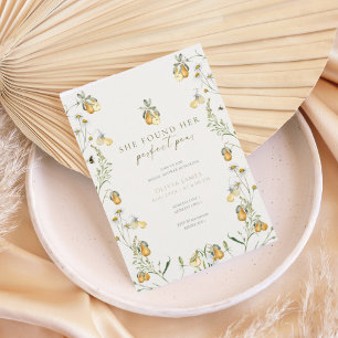 Convites Chá de panela de pera perfeito floral