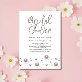 Convites Chá de panela de Pérola Branca Simples