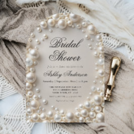 Convites Chá de panela de Pérolas de Pastel Elegante