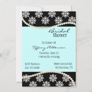 Convites Chá de panela de Pérolas Elegante