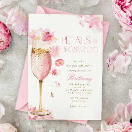 Convites Chá de panela de Petais de Champanhe Rosa