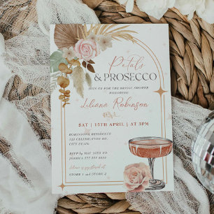 Convites Chá de panela de Petals e Prosecco Boho