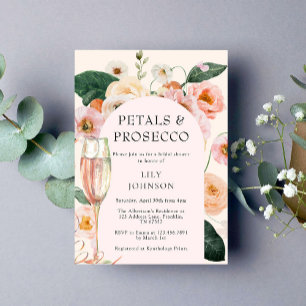 Convites Chá de panela de Petals & Prosecco Floral Arch