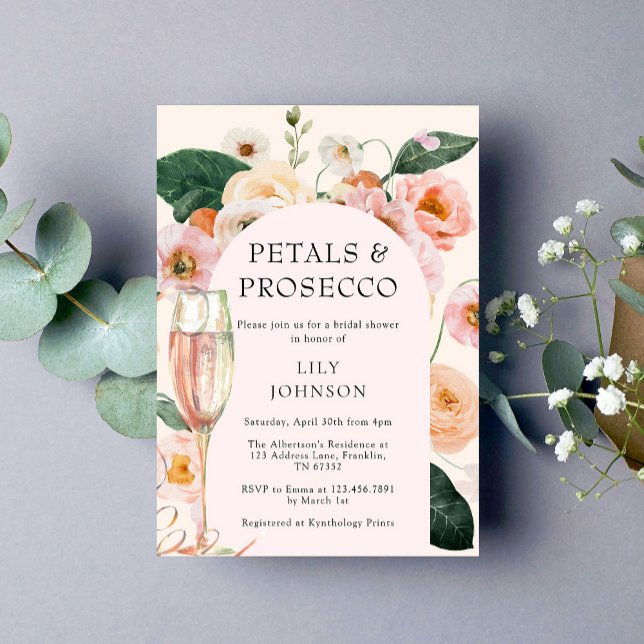 Convites Chá de panela de Petals & Prosecco Floral Arch (Criador carregado)