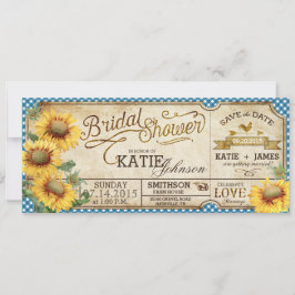 Convites Chá de panela de Picnic do País Sunflower Gingham