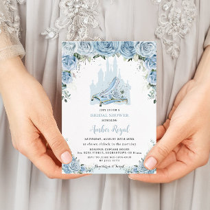 Convites Chá de panela de plástico azul-princesa