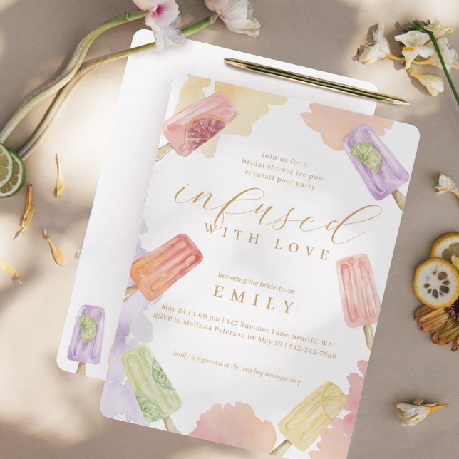 Convites Chá de panela De Pop De Gelo Com Amor (Criador carregado)