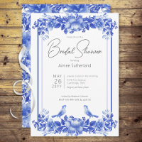 Chá de panela de Porcelana Floral Azul e Branco