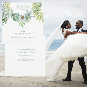 Convites Chá de panela de Praça de Folhagem Tropical