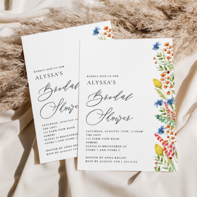 Convites Chá de panela de Prados de Flores Selvagem (Criador carregado)