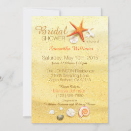 Convites Chá de panela de praia da praia Sand Seashell