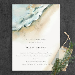 Convites Chá de panela de praia das ondas costeiras do mar